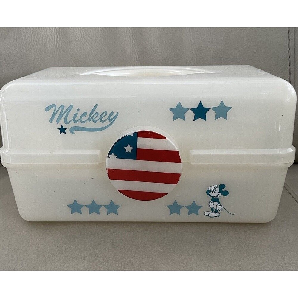 Vintage Disney Mickey Mouse craft Makeup Tackle box Caboodle Style EUC